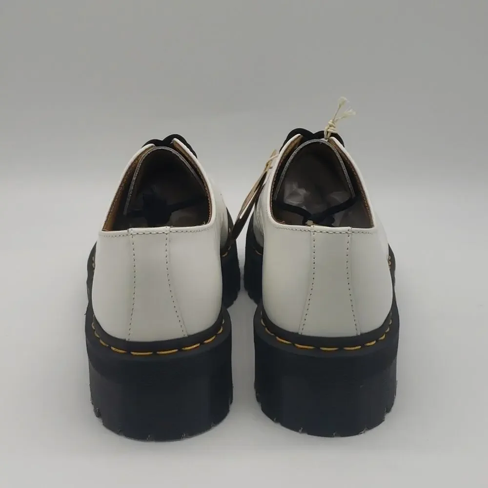 Dr. Martens AirWair White Leather Platform Shoes Size 7W / 6M NWT – Unisex